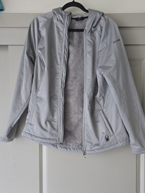 Spyder Women's Light Silver Hooded Ski Jacket
